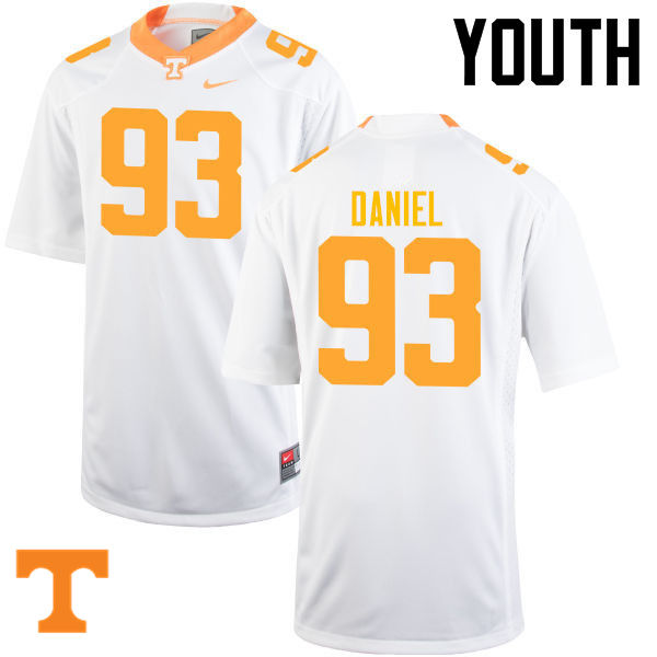 Youth #93 Trevor Daniel Tennessee Volunteers College Football Jerseys-White - Click Image to Close